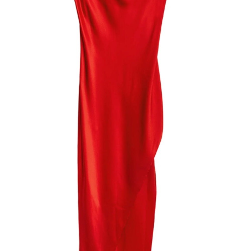 COWL NECK SLIP DRESS WITH HIGH SLIT - Picture 2 of 5